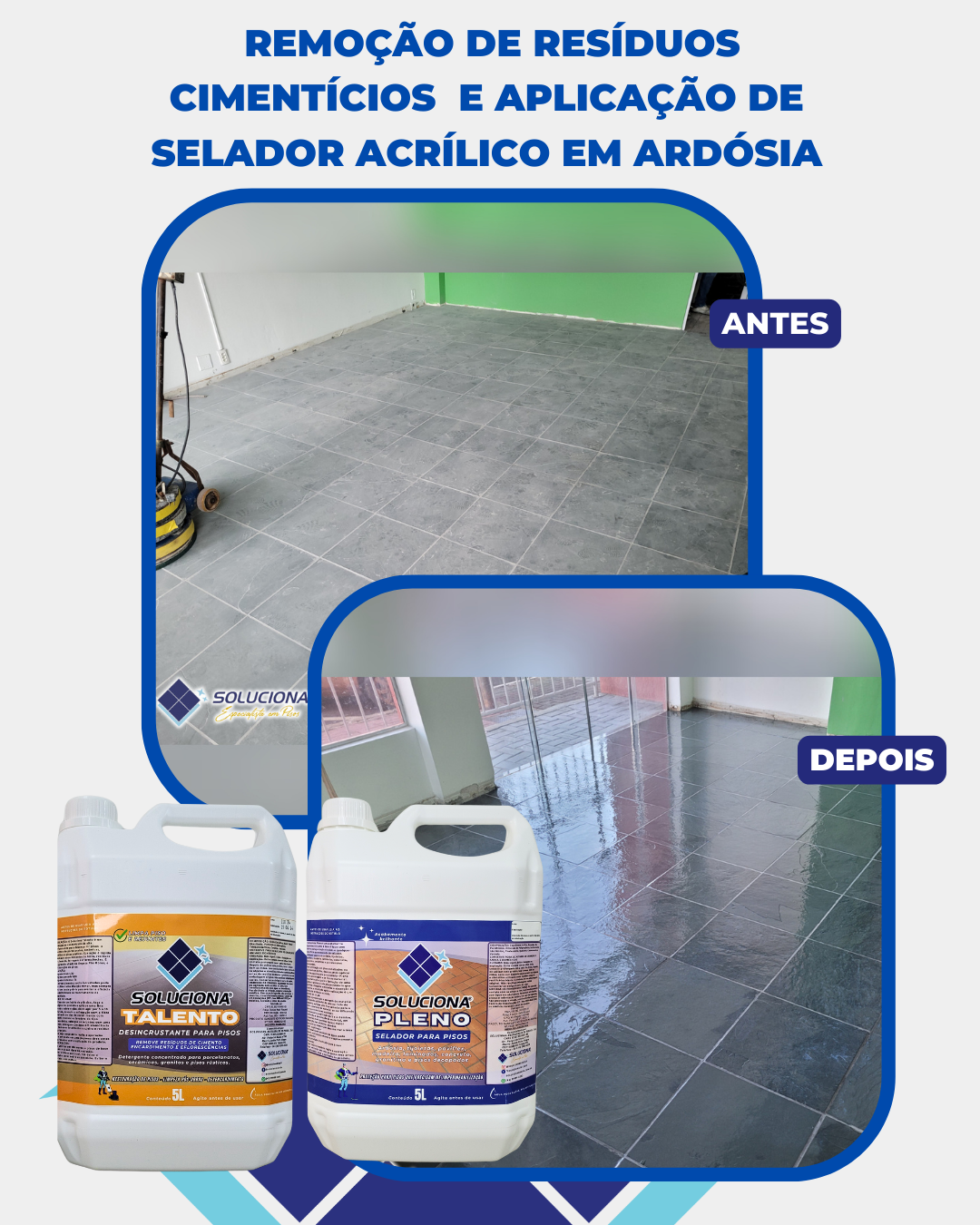 ACABAMENTO SOLUCIONA PLENO 5L (Resina acrílica de fácil aplicação, forma película resistente e duradoura) - Soluciona Restauração de Pisos