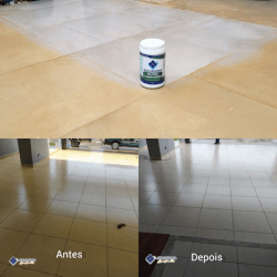 Remoção de ataques químicos, preservando a característica do porcelanato acetinado! - Soluciona Restauração de Pisos