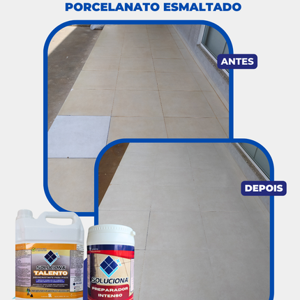 DESINCRUSTANTE TALENTO 5L (Detergente para desencardimento de pisos e pós-obra. Remove resíduos de cimento) - Soluciona Restauração de Pisos