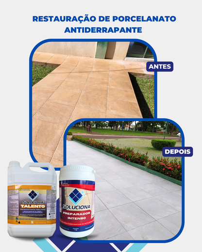 DESINCRUSTANTE TALENTO 5L (Detergente para desencardimento de pisos e pós-obra. Remove resíduos de cimento) - Soluciona Restauração de Pisos