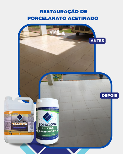 ULTRA LIMPADOR  SOLUCIONA ESMALTADO 1KG (Limpador esfoliante, elimina encardimento sem danos ao esmalte) - Soluciona Restauração de Pisos