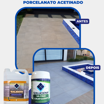 ULTRA LIMPADOR  SOLUCIONA ESMALTADO 1KG (Limpador esfoliante, elimina encardimento sem danos ao esmalte) - Soluciona Restauração de Pisos