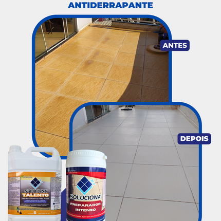 DESINCRUSTANTE TALENTO 5L (Detergente para desencardimento de pisos e pós-obra. Remove resíduos de cimento) - Soluciona Restauração de Pisos