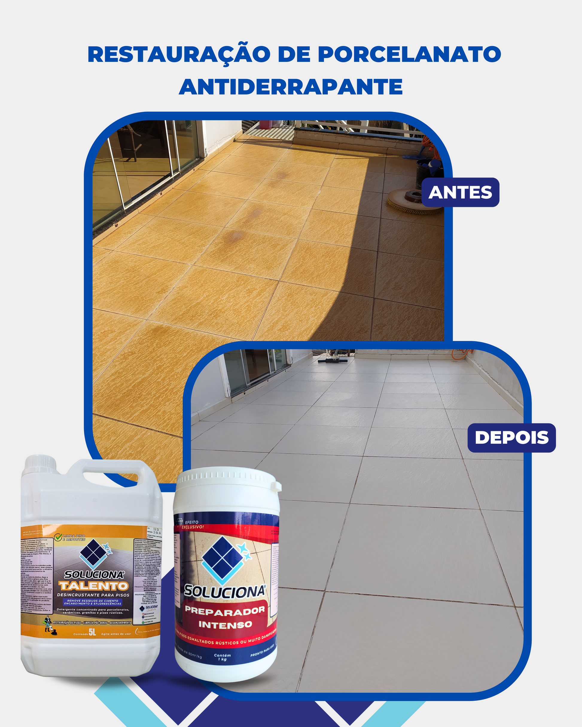 DESINCRUSTANTE TALENTO 5L (Detergente para desencardimento de pisos e pós-obra. Remove resíduos de cimento) - Soluciona Restauração de Pisos