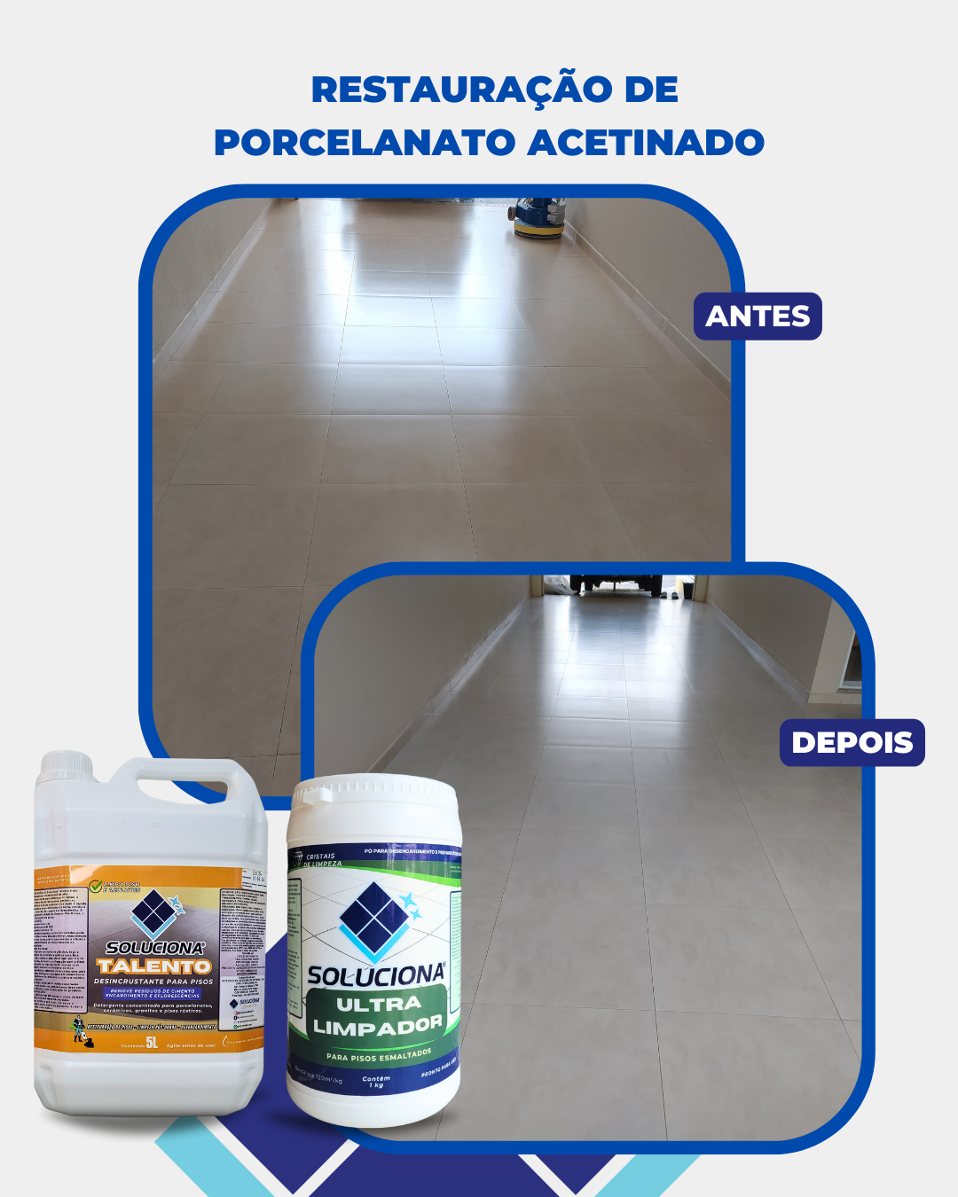 ULTRA LIMPADOR  SOLUCIONA ESMALTADO 1KG (Limpador esfoliante, elimina encardimento sem danos ao esmalte) - Soluciona Restauração de Pisos