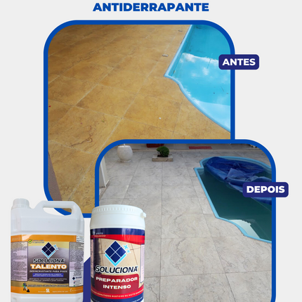 DESINCRUSTANTE TALENTO 5L (Detergente para desencardimento de pisos e pós-obra. Remove resíduos de cimento) - Soluciona Restauração de Pisos