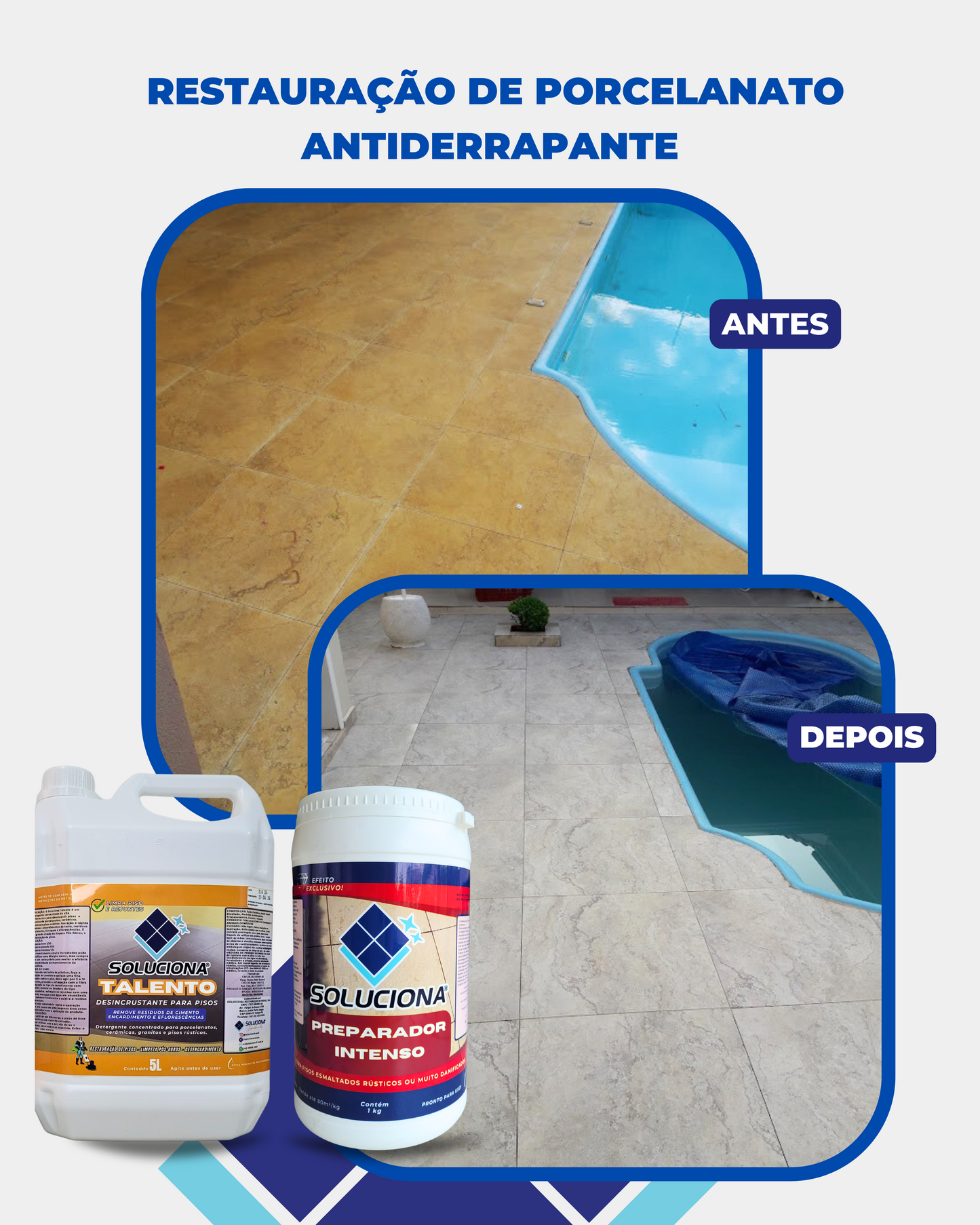 DESINCRUSTANTE TALENTO 5L (Detergente para desencardimento de pisos e pós-obra. Remove resíduos de cimento) - Soluciona Restauração de Pisos