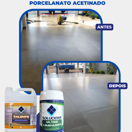 ULTRA LIMPADOR  SOLUCIONA ESMALTADO 1KG (Limpador esfoliante, elimina encardimento sem danos ao esmalte) - Soluciona Restauração de Pisos