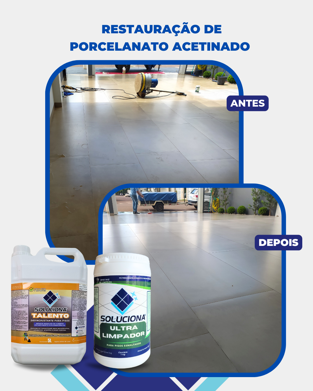 ULTRA LIMPADOR  SOLUCIONA ESMALTADO 1KG (Limpador esfoliante, elimina encardimento sem danos ao esmalte) - Soluciona Restauração de Pisos