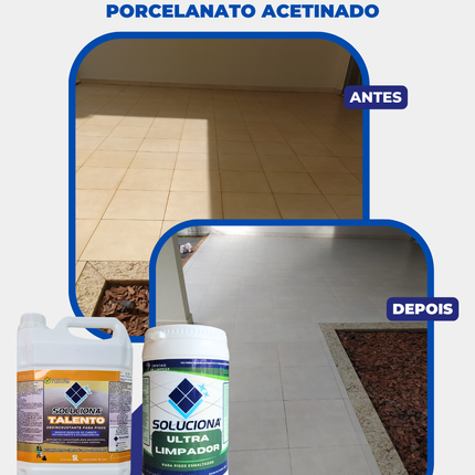 ULTRA LIMPADOR  SOLUCIONA ESMALTADO 1KG (Limpador esfoliante, elimina encardimento sem danos ao esmalte) - Soluciona Restauração de Pisos