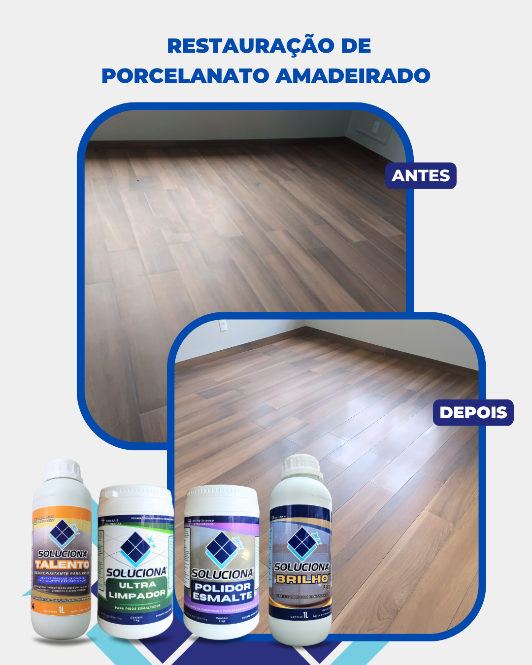 VITRIFICANTE BRILHO PLUS+ 1L (Vitrificante e Cristalizante para aumento do brilho e resistência dos revestimentos) - Soluciona Restauração de Pisos