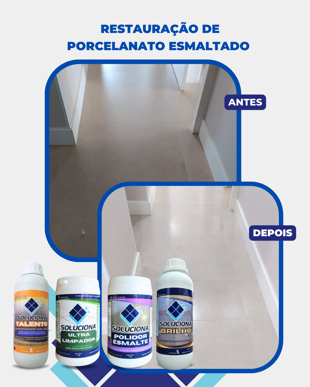 VITRIFICANTE SOLUCIONA BRILHO PLUS+ 5L (Vitrificante e Cristalizante para aumento do brilho e resistência dos revestimentos) - Soluciona Restauração de Pisos
