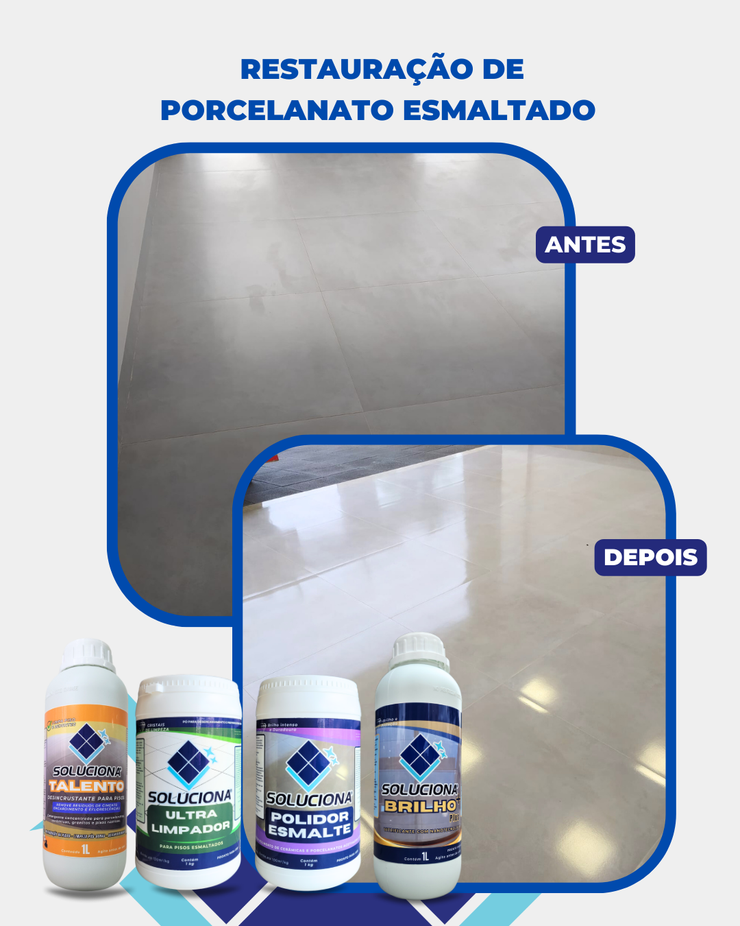 VITRIFICANTE BRILHO PLUS+ 1L (Vitrificante e Cristalizante para aumento do brilho e resistência dos revestimentos) - Soluciona Restauração de Pisos
