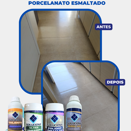 POLIDOR ESMALTE SOLUCIONA 1KG (Ultilizado com politriz, remove manchas em superfícies esmaltadas. Brilho intenso e definitivo!) - Soluciona Restauração de Pisos