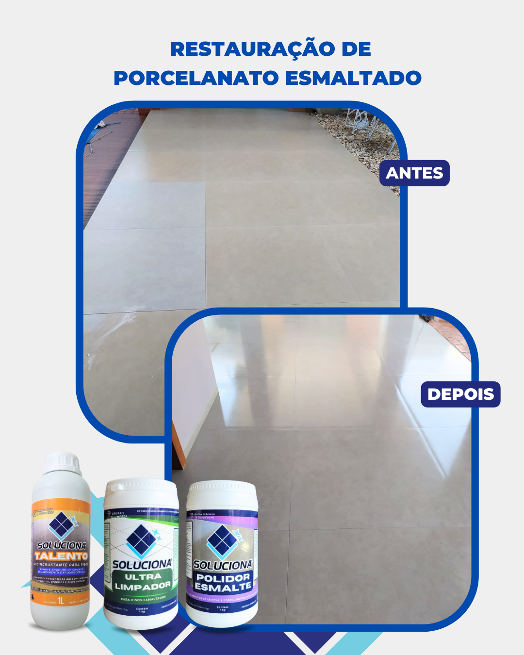 POLIDOR ESMALTE SOLUCIONA 1KG (Ultilizado com politriz, remove manchas em superfícies esmaltadas. Brilho intenso e definitivo!) - Soluciona Restauração de Pisos