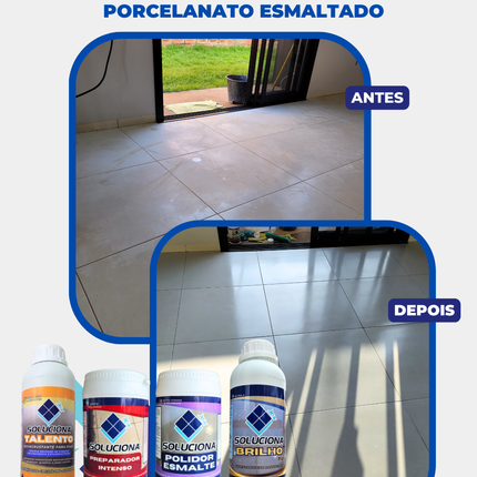 VITRIFICANTE SOLUCIONA BRILHO PLUS+ 5L (Vitrificante e Cristalizante para aumento do brilho e resistência dos revestimentos) - Soluciona Restauração de Pisos