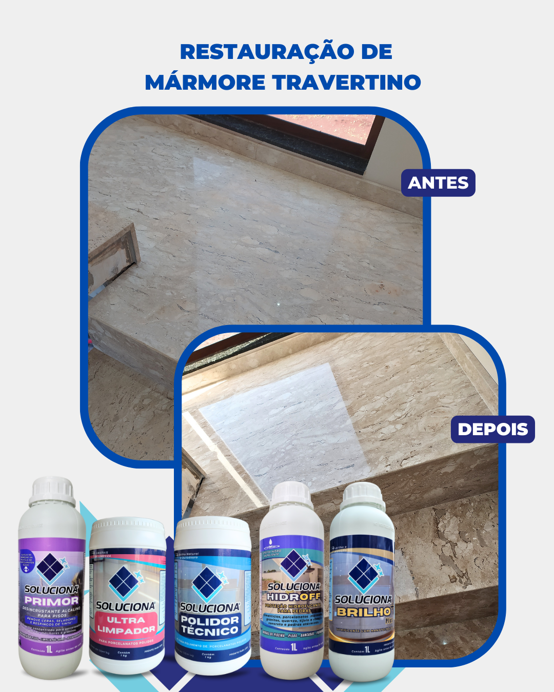 VITRIFICANTE SOLUCIONA BRILHO PLUS+ 5L (Vitrificante e Cristalizante para aumento do brilho e resistência dos revestimentos) - Soluciona Restauração de Pisos