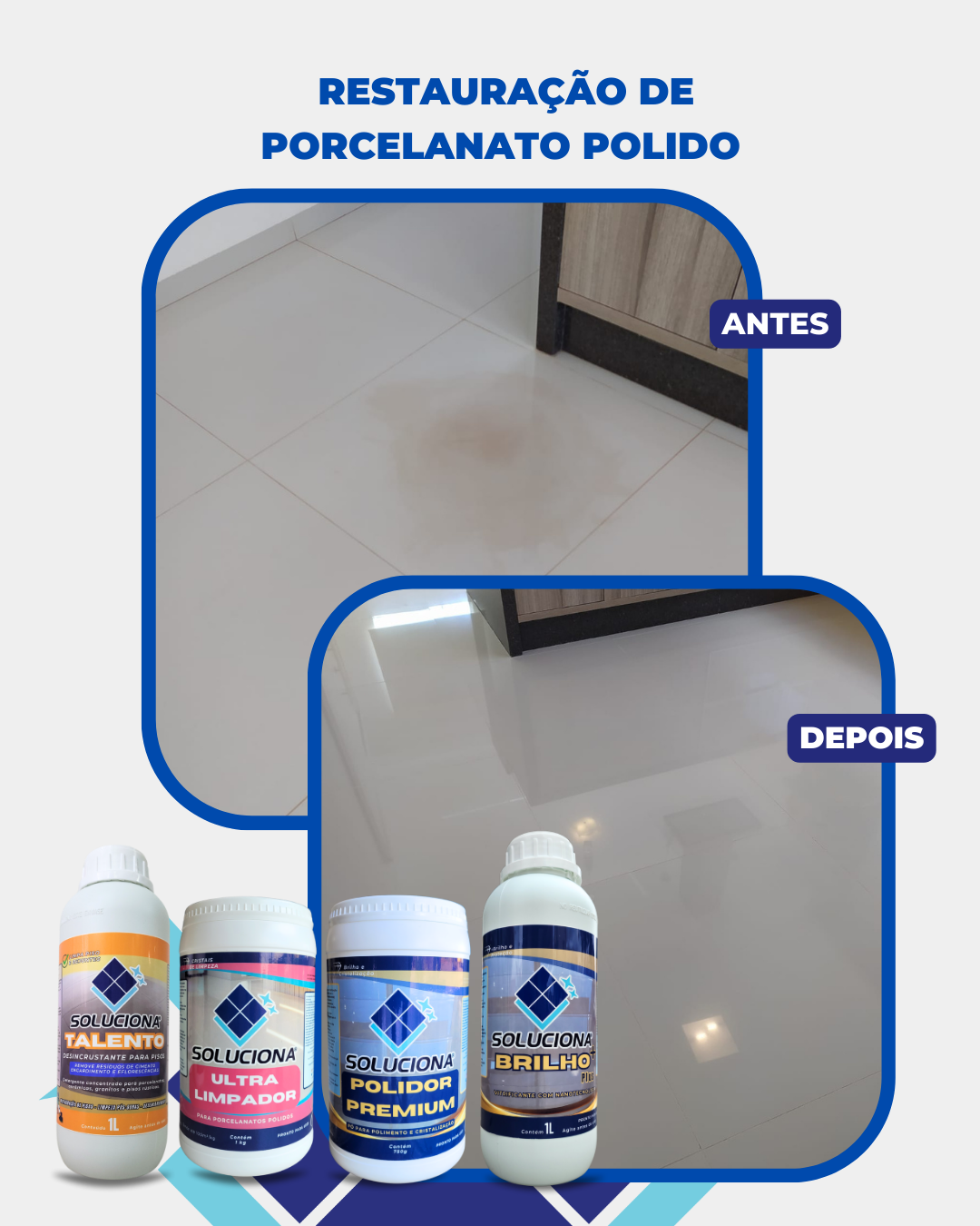 POLIDOR PREMIUM 750G (Removedor de manchas com alta performance para porcelanatos e pedras polidas) - Soluciona Restauração de Pisos