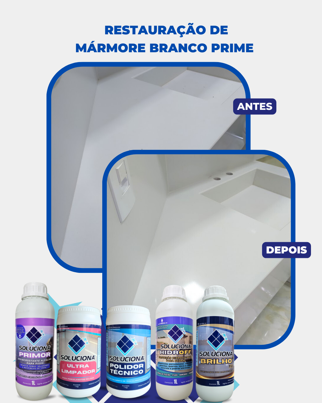 POLIDOR TÉCNICO SOLUCIONA 1KG (Polidor universal, utilizado com politriz elimina manchas de superfícies cerâmicas e polidas) - Soluciona Restauração de Pisos