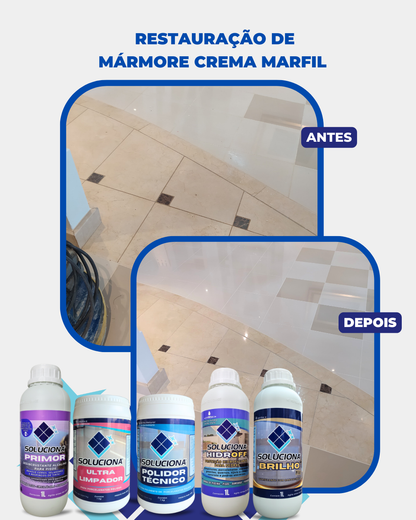 ULTRA LIMPADOR SOLUCIONA POLIDO 1KG (Limpador em pó para superfícies polidas) - Soluciona Restauração de Pisos