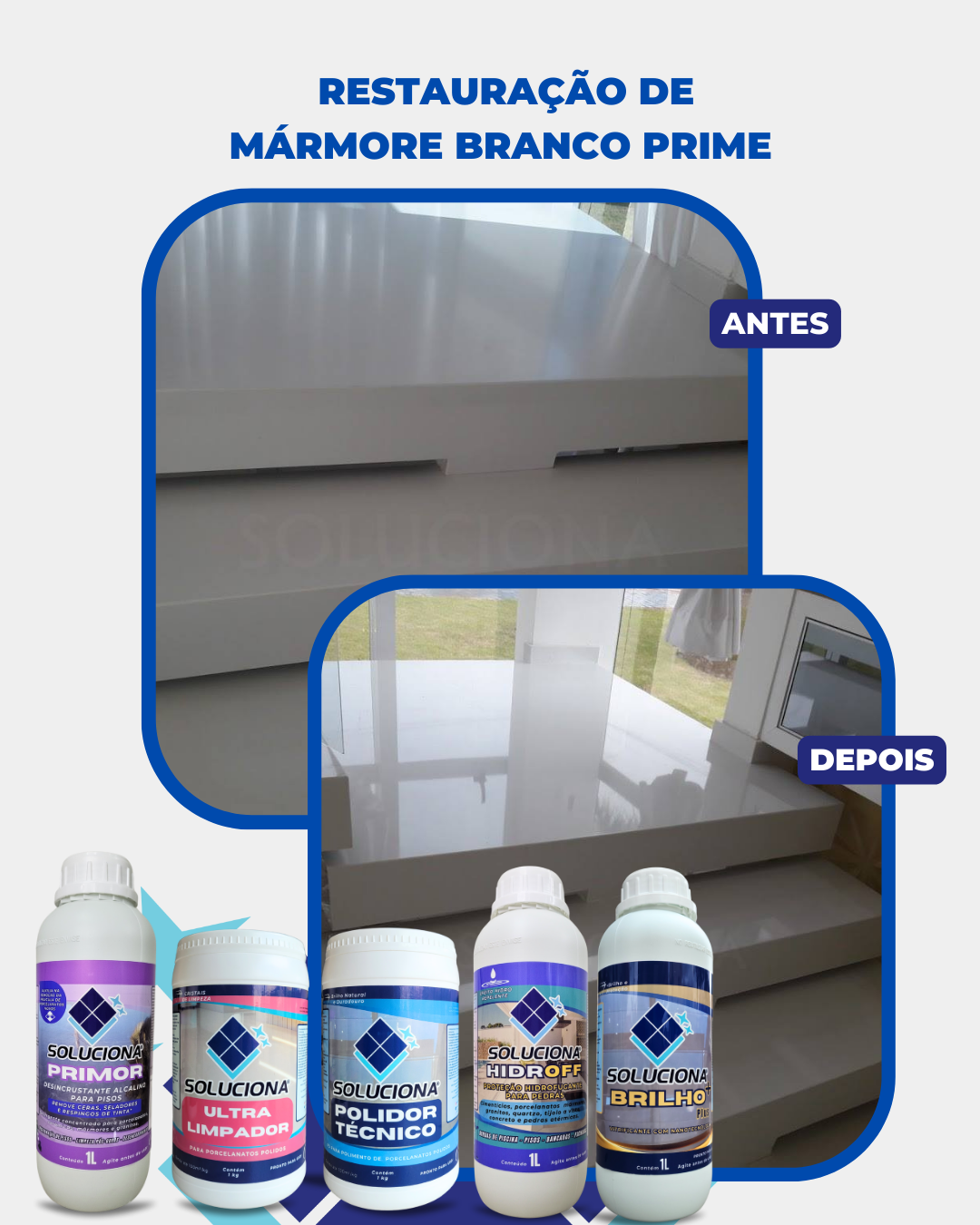 VITRIFICANTE SOLUCIONA BRILHO PLUS+ 5L (Vitrificante e Cristalizante para aumento do brilho e resistência dos revestimentos) - Soluciona Restauração de Pisos