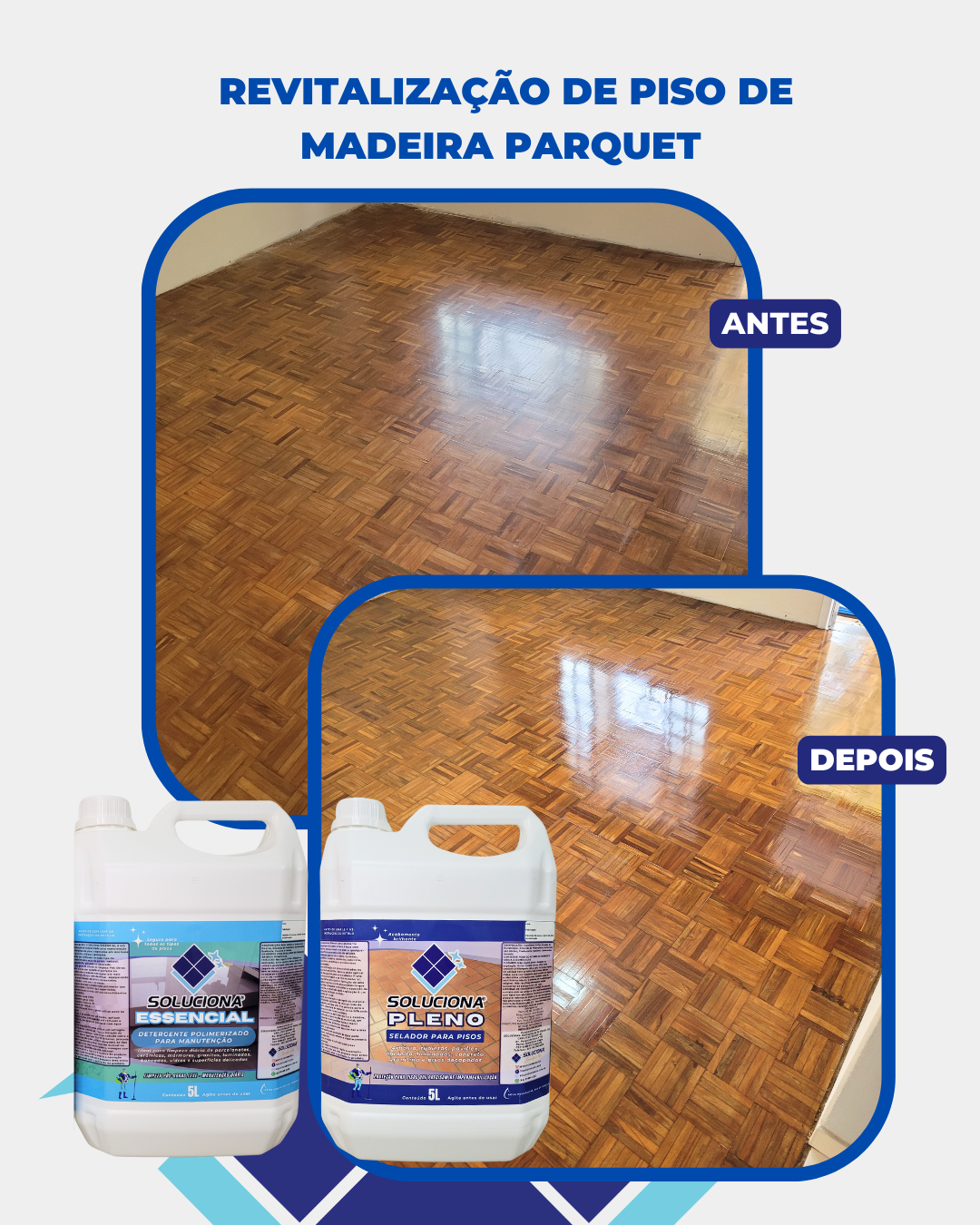 ACABAMENTO SOLUCIONA PLENO 5L (Resina acrílica de fácil aplicação, forma película resistente e duradoura) - Soluciona Restauração de Pisos
