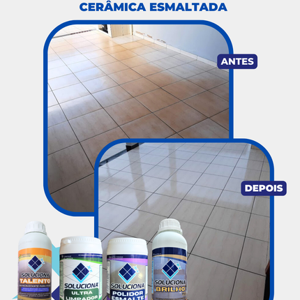 ULTRA LIMPADOR  SOLUCIONA ESMALTADO 1KG (Limpador esfoliante, elimina encardimento sem danos ao esmalte) - Soluciona Restauração de Pisos