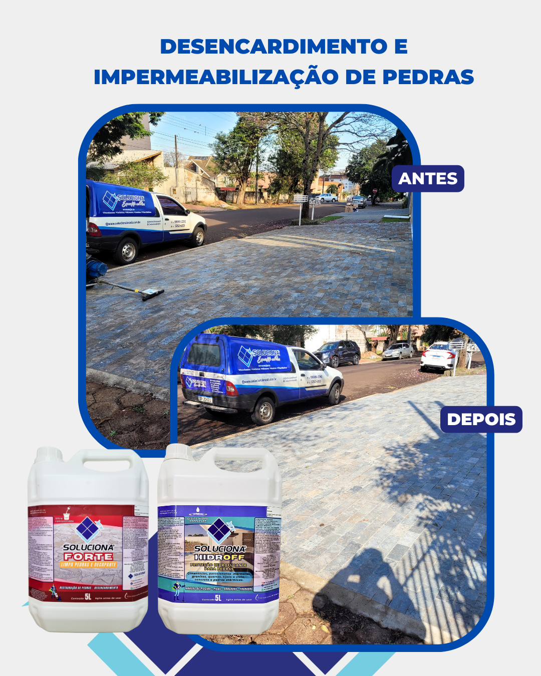 SOLUCIONA HIDROFF 5L (Impermeabilizante sem cheiro e sem cor, proteção invisível para superfícies polidas e rústicas) - Soluciona Restauração de Pisos