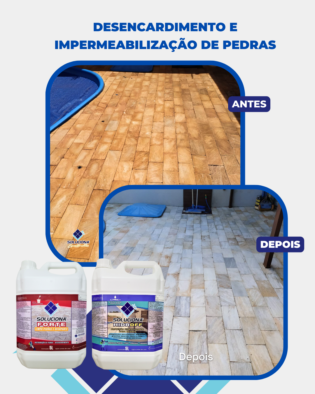 SOLUCIONA HIDROFF 5L (Impermeabilizante sem cheiro e sem cor, proteção invisível para superfícies polidas e rústicas) - Soluciona Restauração de Pisos