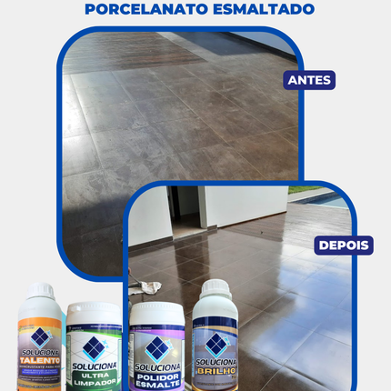 POLIDOR ESMALTE SOLUCIONA 1KG (Ultilizado com politriz, remove manchas em superfícies esmaltadas. Brilho intenso e definitivo!) - Soluciona Restauração de Pisos