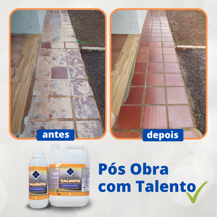 DESINCRUSTANTE TALENTO 5L (Detergente para desencardimento de pisos e pós-obra. Remove resíduos de cimento) - Soluciona Restauração de Pisos