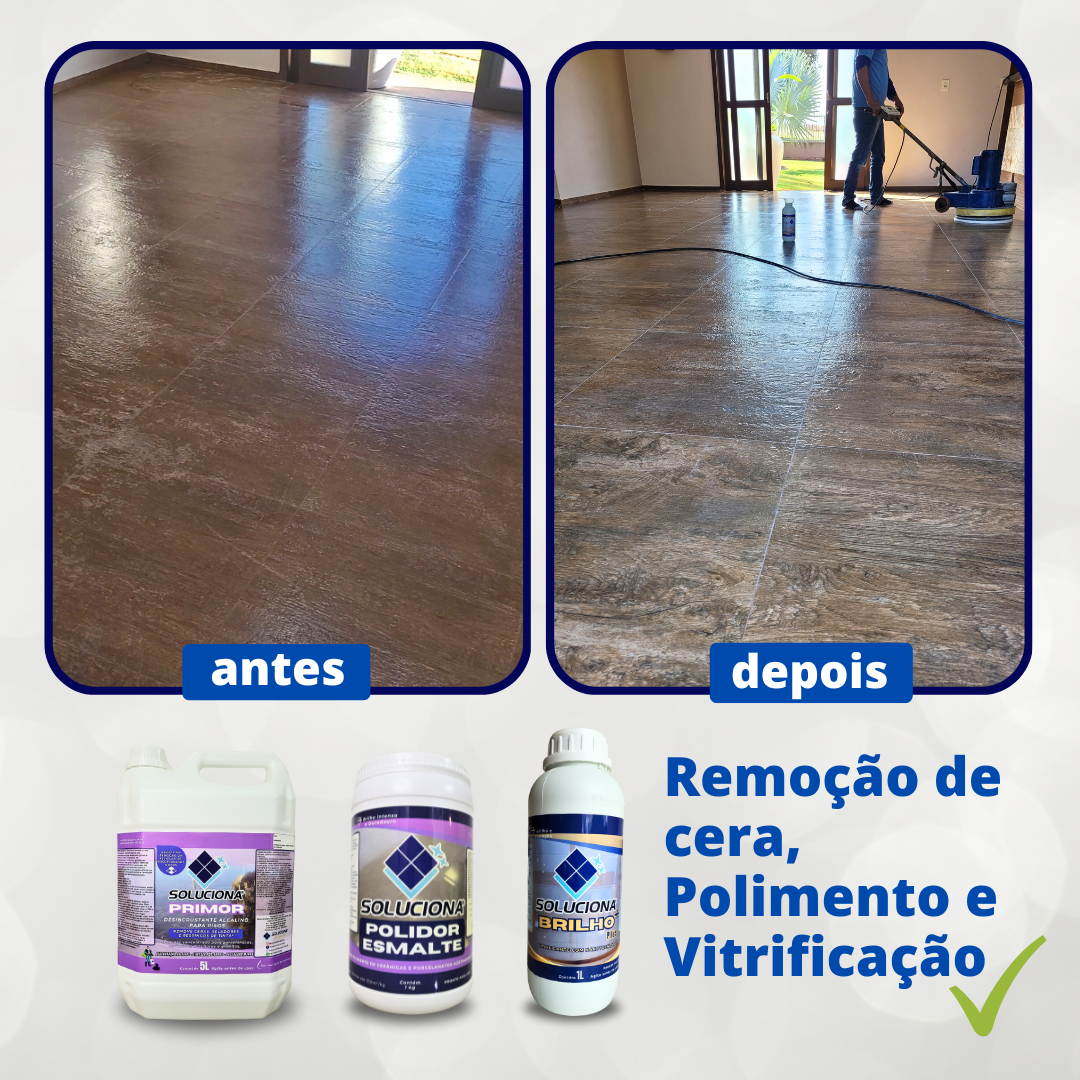 DESINCRUSTANTE ALCALINO PRIMOR 5L (Detergente alcalino para desencardimento de pisos sensíveis/ Removedor de ceras e resinas base d'água) - Soluciona Restauração de Pisos