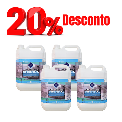 SOLUCIONA ESSENCIAL 5L (Detergente neutro ultra concentrado, específico para limpeza diária e conservação do brilho em pisos sensíveis) - Soluciona Restauração de Pisos
