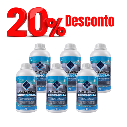 SOLUCIONA ESSENCIAL 1L (Detergente neutro ultra concentrado, específico para limpeza diária e conservação do brilho em pisos sensíveis) - Soluciona Restauração de Pisos