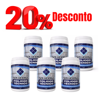 POLIDOR TÉCNICO SOLUCIONA (Polidor universal, utilizado com politriz elimina manchas de superfícies cerâmicas e polidas) - Soluciona Restauração de Pisos