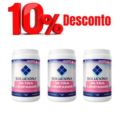 ULTRA LIMPADOR SOLUCIONA POLIDO (Limpador em pó para superfícies polidas) - Soluciona Restauração de Pisos