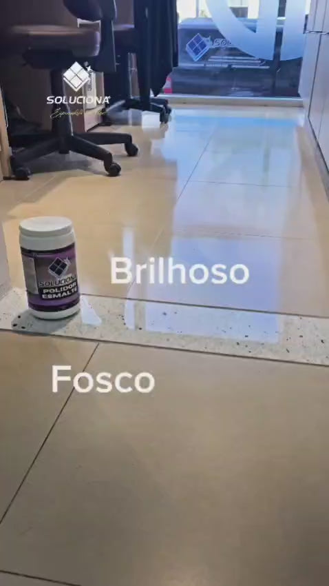 POLIDOR ESMALTE SOLUCIONA 1KG (Ultilizado com politriz, remove manchas em superfícies esmaltadas. Brilho intenso e definitivo!)