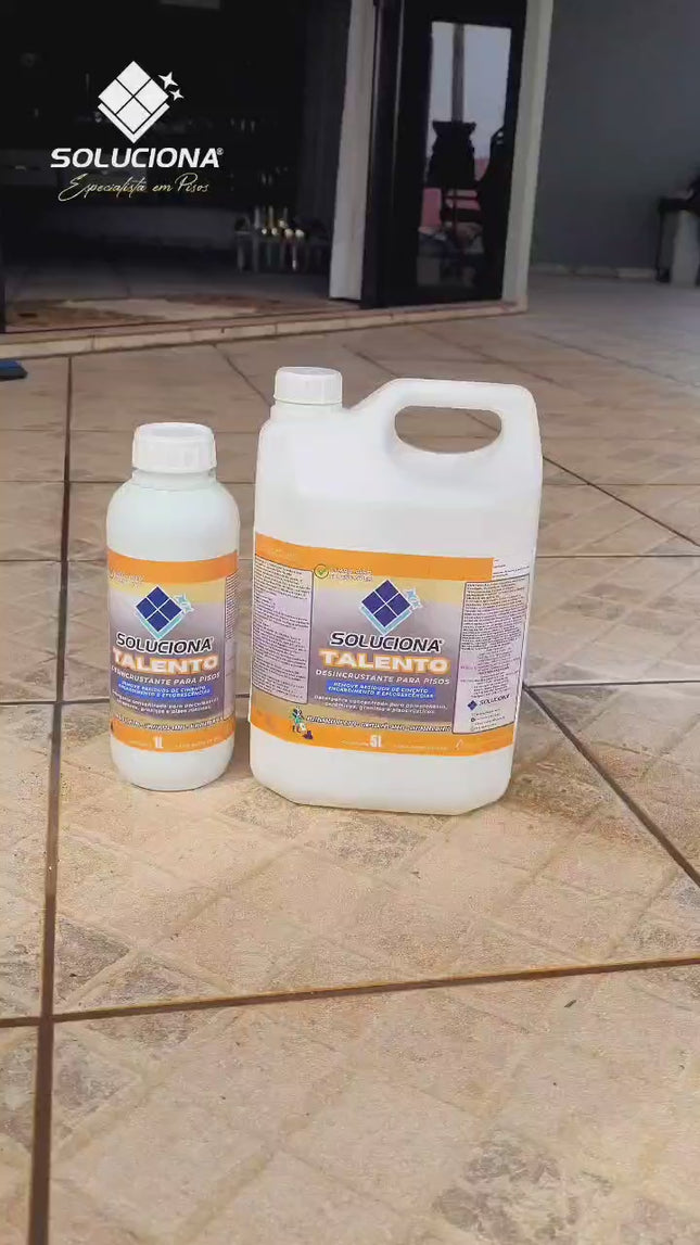 DESINCRUSTANTE TALENTO 5L (Detergente para desencardimento seguro de pisos e pós-obra. Remove resíduos de cimento)
